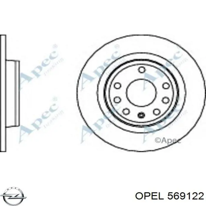 Задні дискові гальма Opel 569122 ціна, від 23.96 USD