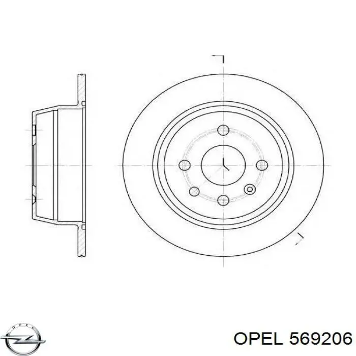 Гальмівні диски 569206 Opel