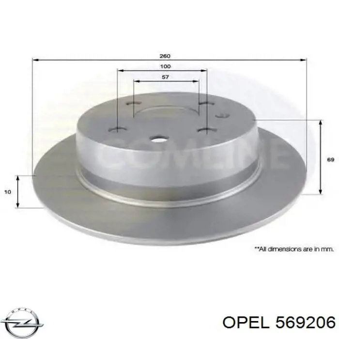 Задні дискові гальма Opel 569206 ціна, від 22.80 USD