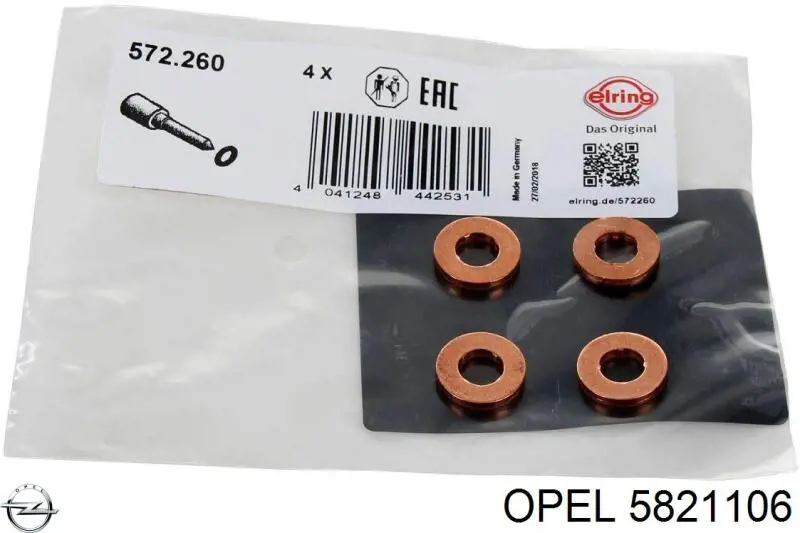 Ущільнююче кільце форсунок інжектора Opel 5821106 ціна, від 1.25 USD
