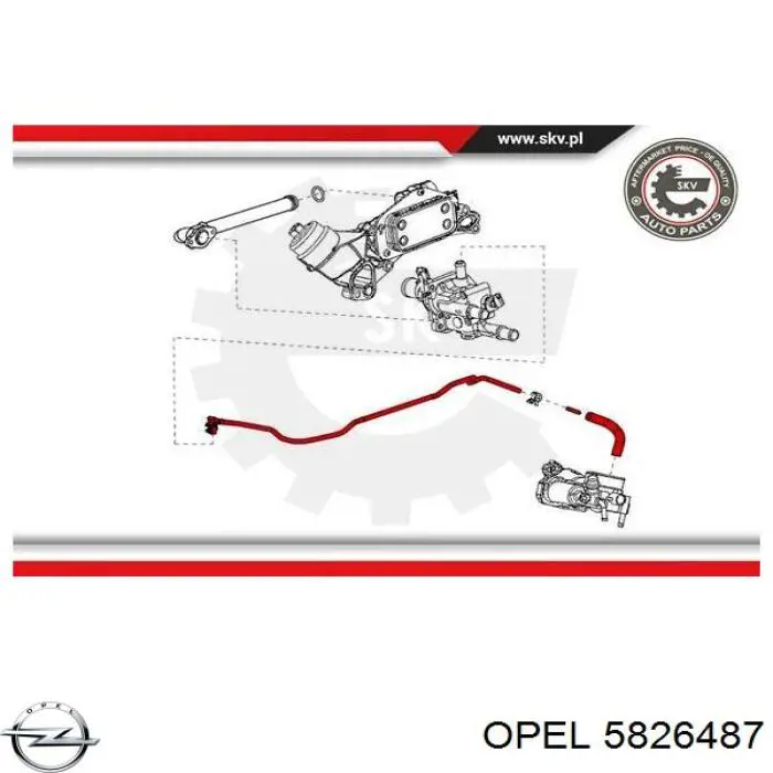 5826487 Opel Шланг (патрубок) обігріву дросельної заслінки