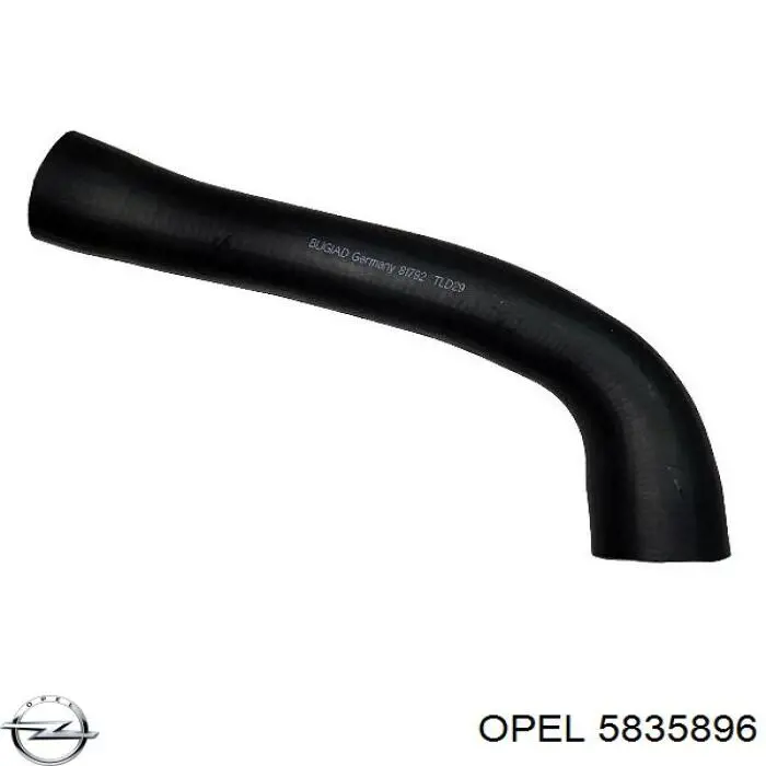 Патрубок повітряний, вихід з турбіни (наддув) Opel 5835896 ціна, від 22.24 USD