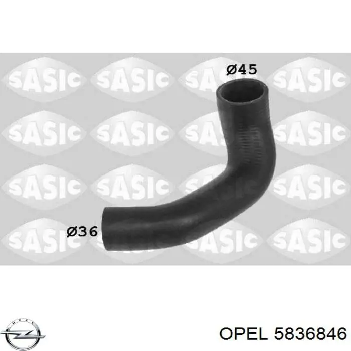 Шланг/патрубок интеркуллера Opel 5836848 ціна, від 13.94 USD