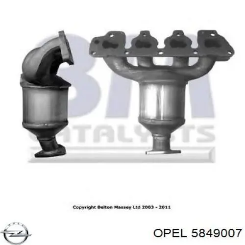Купити 5849007 Opel Перетворювач відпрацьованих газів