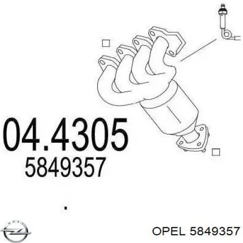 Купити 5849357 Opel Випускний колектор