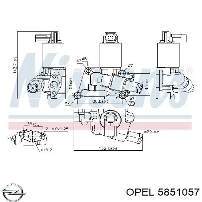 Клапан ЄГР 5851057 Opel