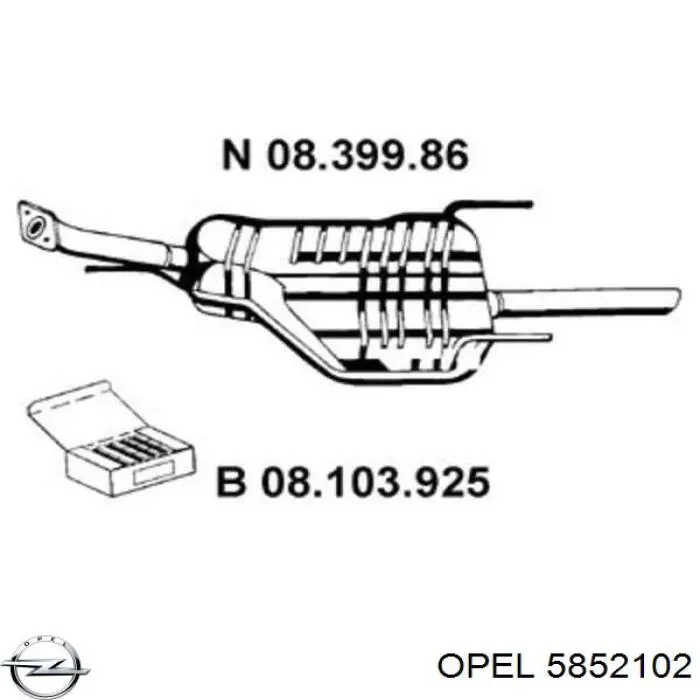 Вихлопна труба Opel 5852102 ціна, від 83.52 USD