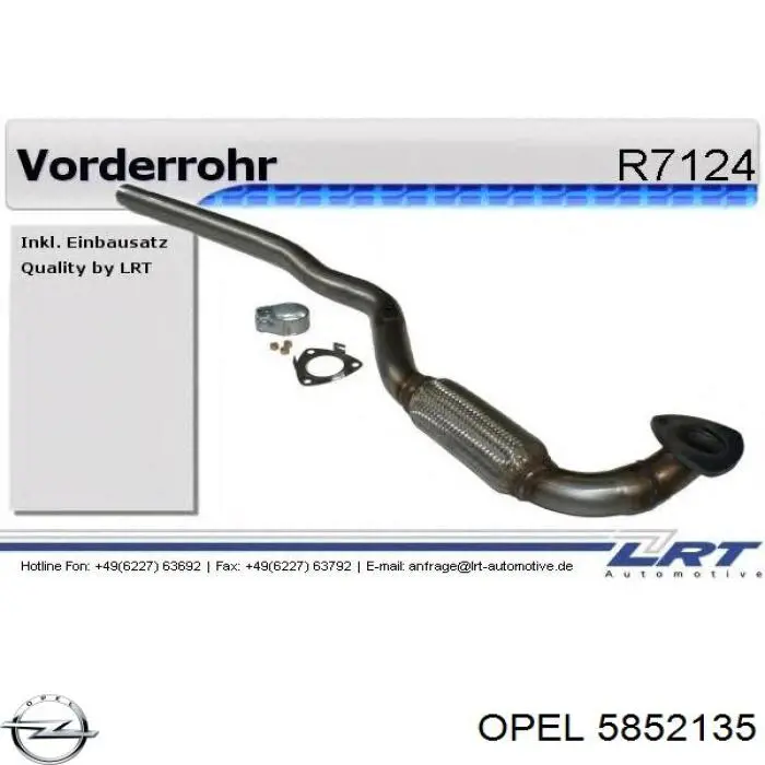Глушник, передня частина Opel 5852135 ціна, від 37.32 USD