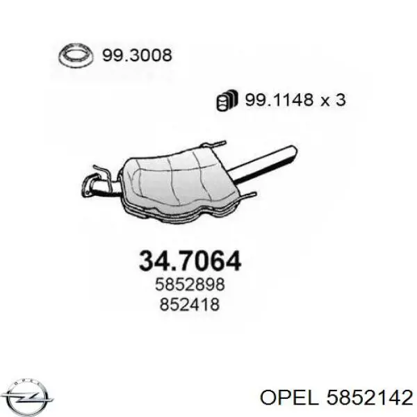 Вихлоп Opel 5852142 ціна, від 127.96 USD