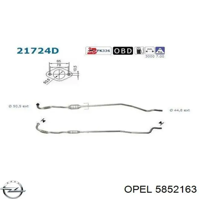 5852163 Opel Каталітичний нейтралізатор відпрацьованих газів