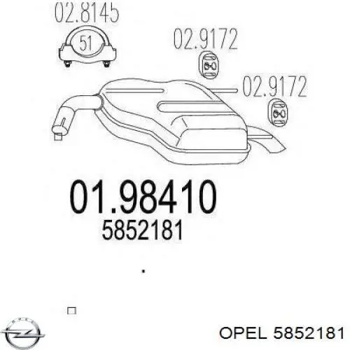 5852181 Opel Глушник, задня частина