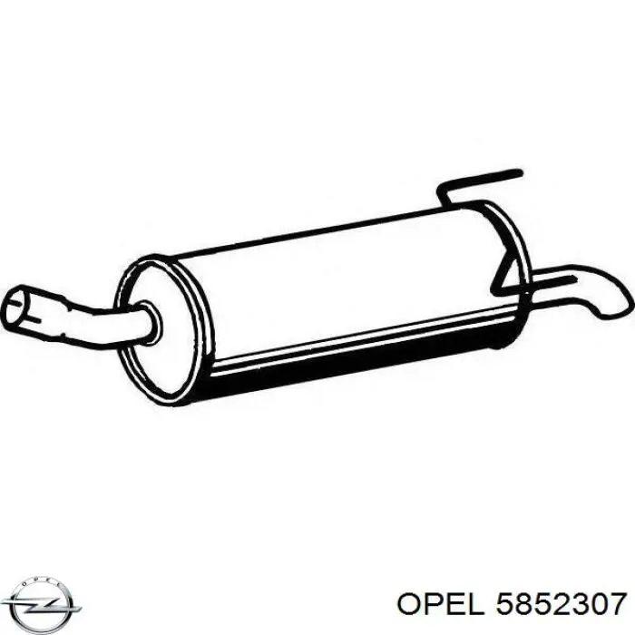 5852307 Opel глушник, задня частина