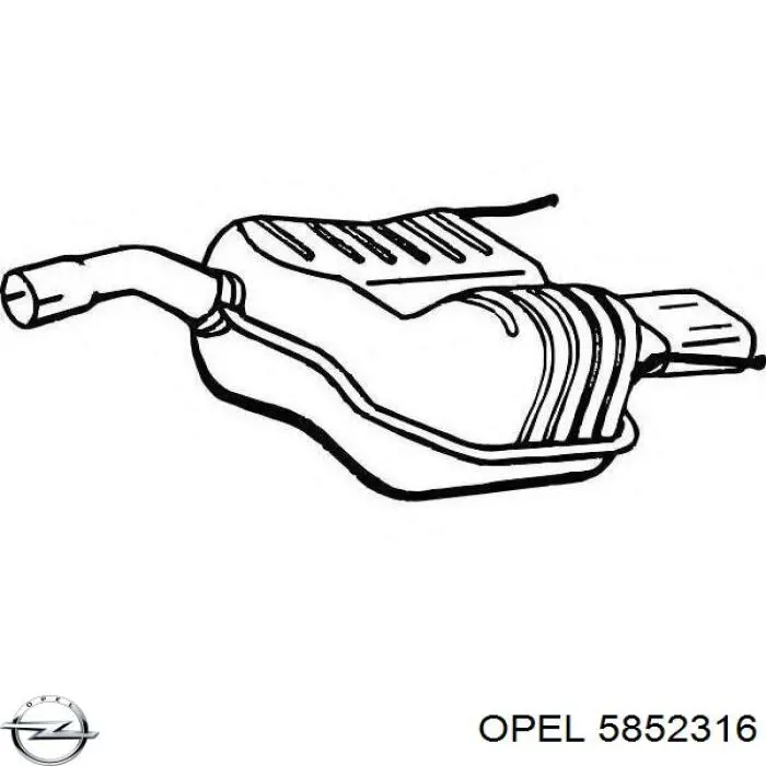 Купити 5852316 Opel Глушник вихлопних газів кінцевий