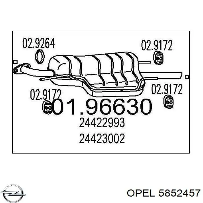 Вихлопна труба Opel 5852457 ціна, від 82.69 USD