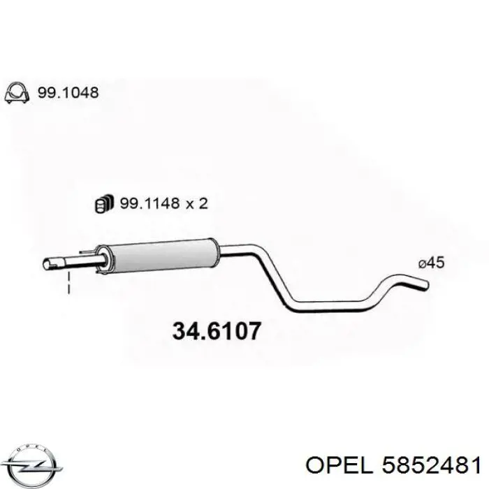 Купити 5852481 Opel Вихлопна труба