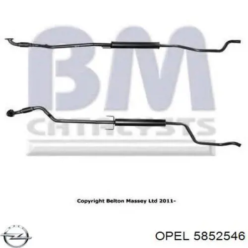 5852546 Opel Середній глушник
