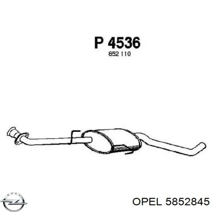 Купити 5852845 Opel Вихлопна труба