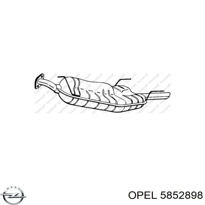 5852343 Opel глушник, задня частина