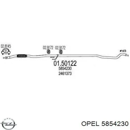 Глушник, центральна частина 5854230 Opel