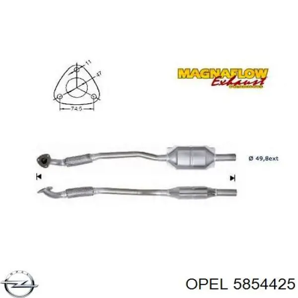 Конвертор-каталізатор (каталітичний нейтралізатор) Opel 5854425 ціна, від 319.01 USD