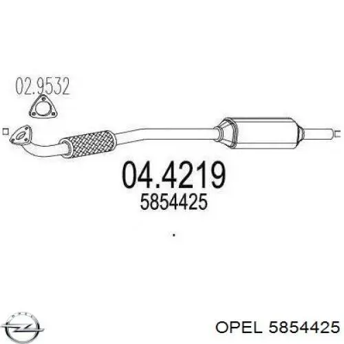 5854425 Opel Каталітичний нейтралізатор відпрацьованих газів