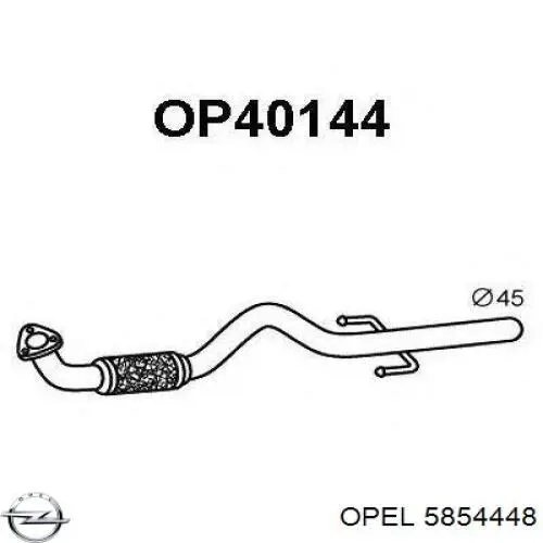 5854448 Opel Труба приймальна (штани) глушника, передня