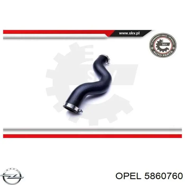 Шланг/патрубок интеркуллера Opel 5860760 ціна, від 26.77 USD