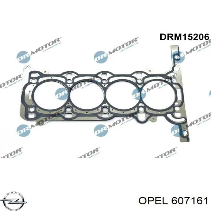 607161 Opel прокладка головки блока циліндрів (гбц)