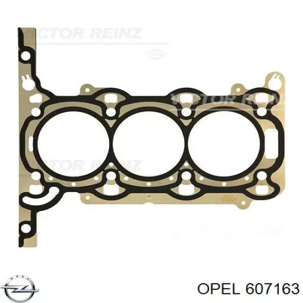 607163 Opel прокладка головки блока циліндрів (гбц)