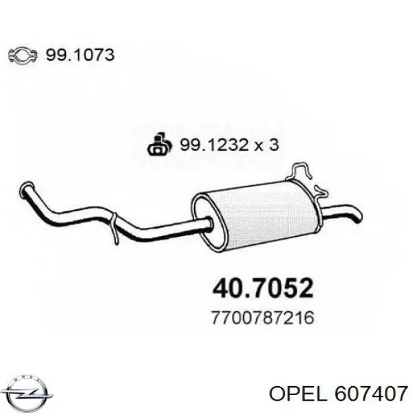 Купити 607407 Opel Прокладка ГБЦ