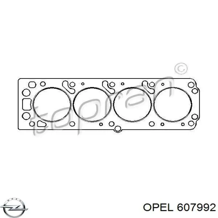 Прокладка головки блока циліндрів (ГБЦ) 607992 Opel