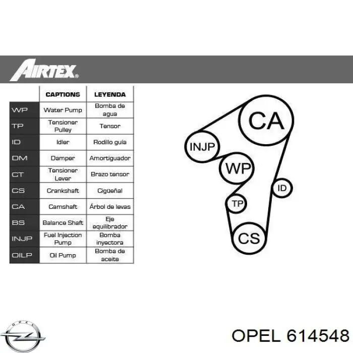 614548 Opel зірка-шестерня приводу коленвалу двигуна