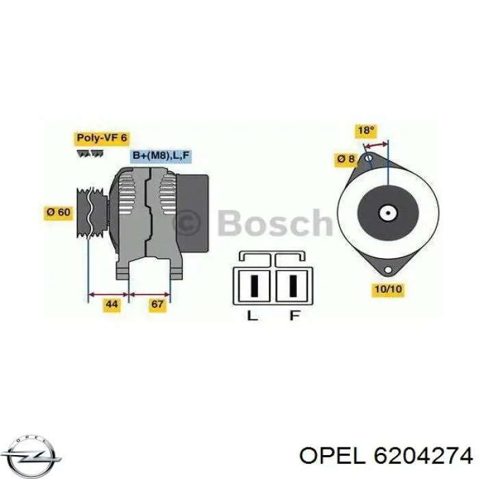 Купити 6204274 Opel Генератор