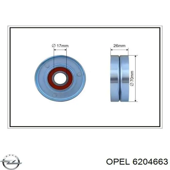 6204663 Opel натягувач приводного ременя