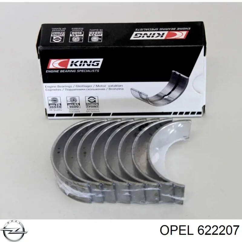 622207 Opel вкладиші колінвала, шатунні, комплект, 2-й ремонт (+0,50)