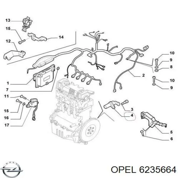 6235664 Opel датчик положення (оборотів коленвалу)