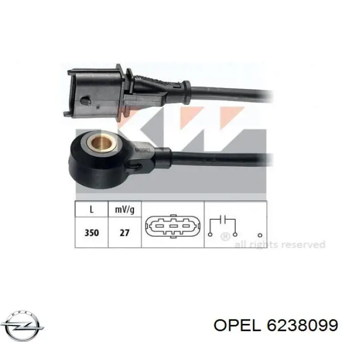 6238099 Opel датчик детонації
