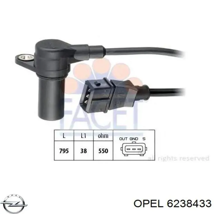 Датчик обертів колінвалу Opel 6238433 ціна, від 30.57 USD