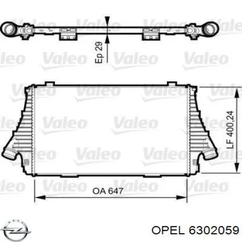 Система охолодження наддувочного повітря Opel 6302059 ціна, від 140.92 USD