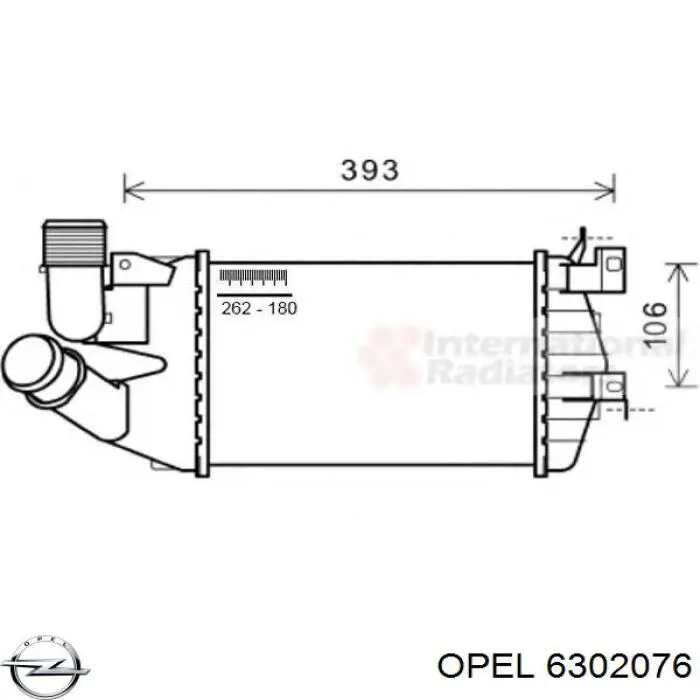 Радіатор інтеркулера Opel 6302076
