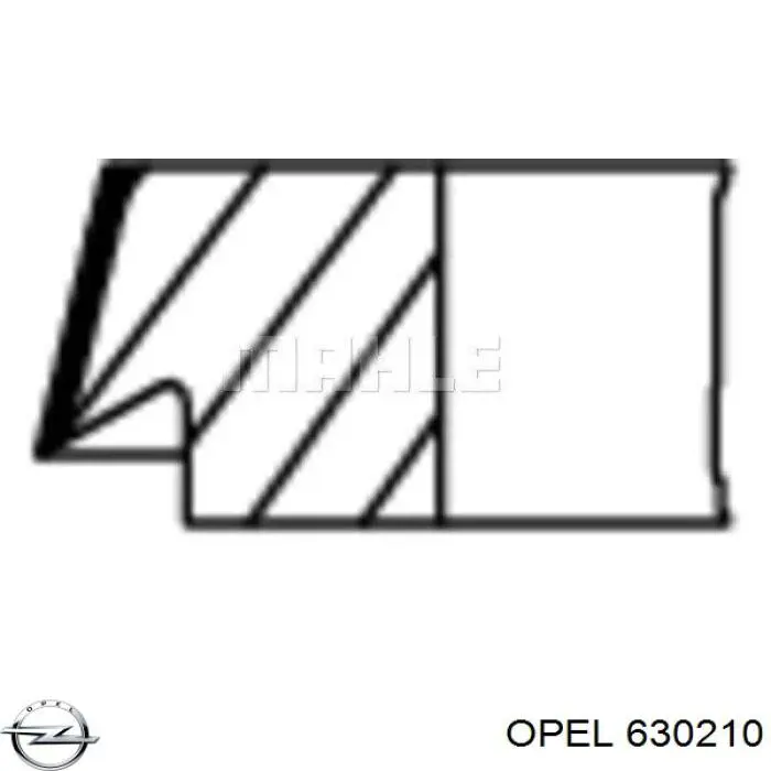 630210 Opel кільця поршневі на 1 циліндр, std.