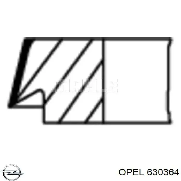630364 Opel кільця поршневі на 1 циліндр, std.