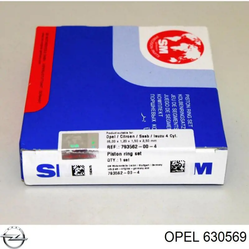 Кільця поршневі на 1 циліндр, STD. Opel 630569 ціна, від 21.54 USD