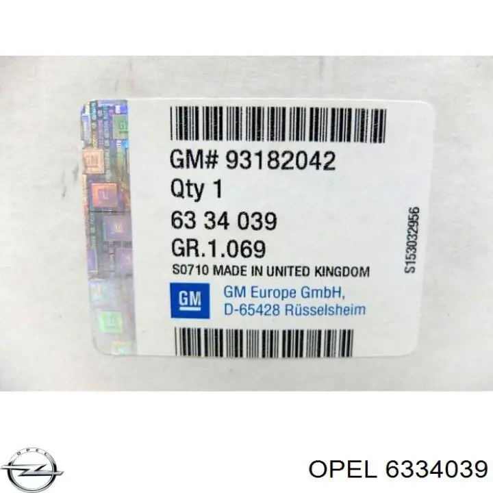 Купити 6334039 Opel Насос охолоджуючої рідини