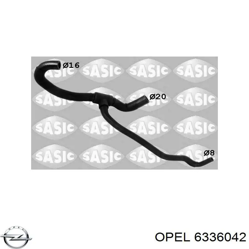 Купити 6336042 Opel Трубопроводи і шланги системи охолодження