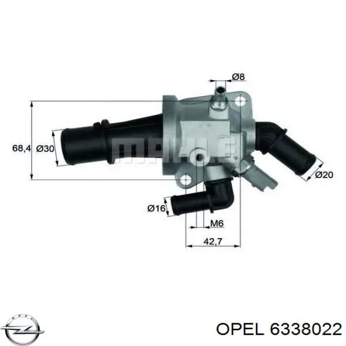 6338022 Opel термостат