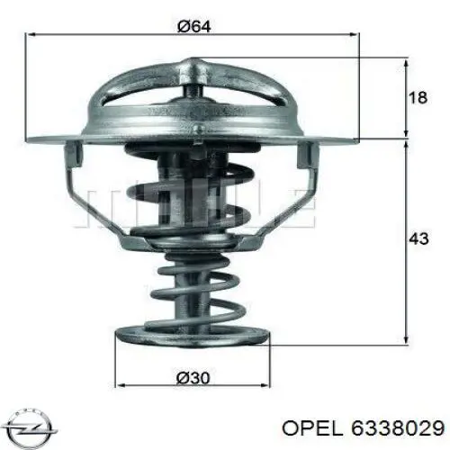 Купити 6338029 Opel Термостат в корпусі