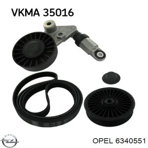 Ролик приводного ременя, паразитний Opel 6340551 ціна, від 16.99 USD