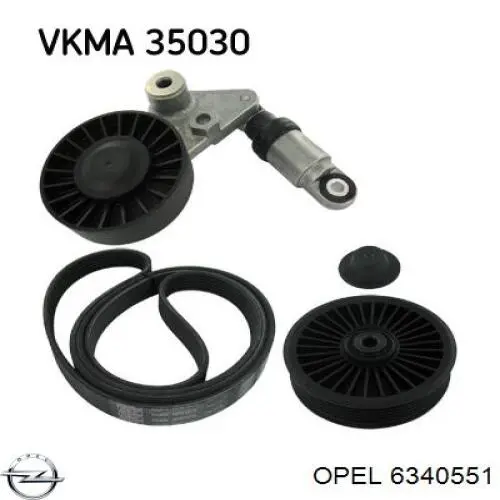 Купити 6340551 Opel Ролик приводного ременя, паразитний