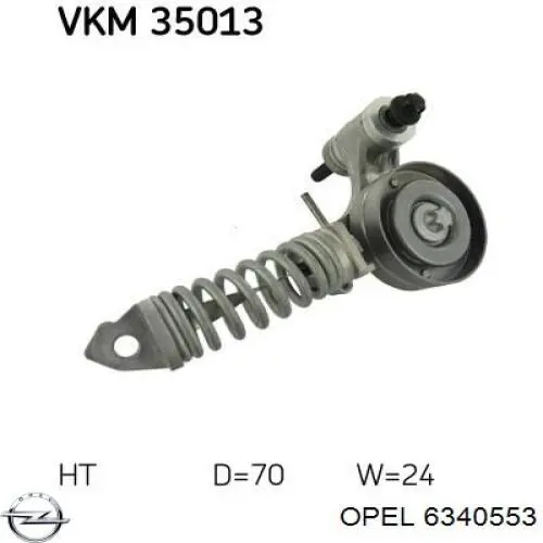 Натягувач приводного ременя Opel 6340553 ціна, від 41.37 USD